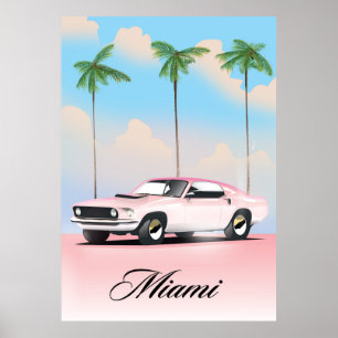 Miami Pink Sunset Poster
