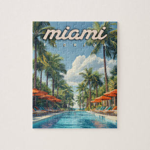 Miami Pool Vintage  Jigsaw Puzzle