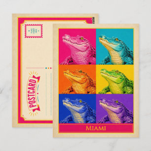 Miami Postcard Florida Alligator Vintage Pop Art