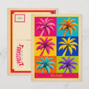 Miami Postcard Florida Palm Tree Vintage Pop Art
