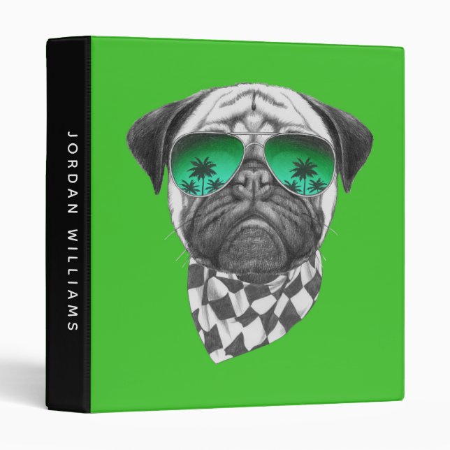 Miami Pug | Add Your Name Binder (Front/Spine)