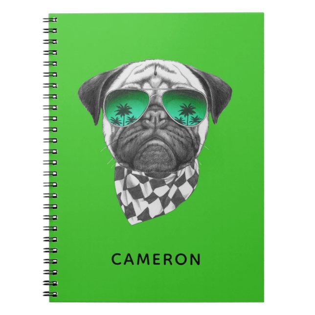 Miami Pug | Add Your Name Notebook (Front)