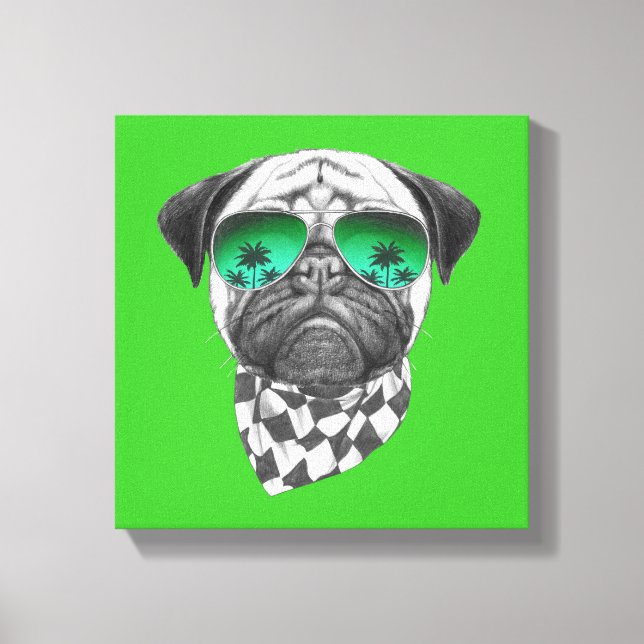 Miami Pug Canvas Print (Front)