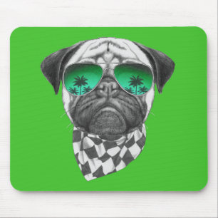Miami Pug Mouse Pad
