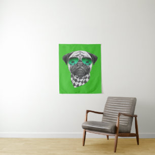 Miami Pug Tapestry