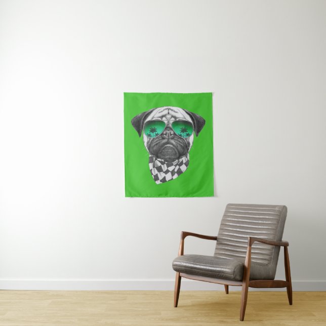 Miami Pug Tapestry (In Situ)