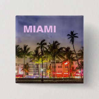 MIAMI SKYLINE 2 INCH SQUARE BUTTON