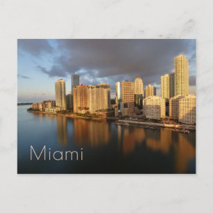 Miami Skyline and Reflection Postcard