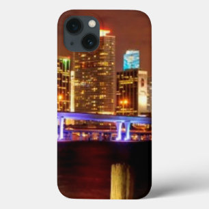 Miami skyline at night, Florida iPhone 13 Case