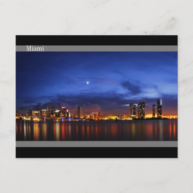 Miami skyline at night panorama - Postcard (Front)