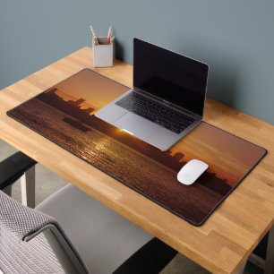 Miami Skyline at Sunset Desk Mat