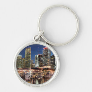 Miami skyline city in Florida Keychain