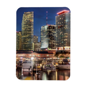 Miami skyline city in Florida Magnet