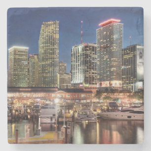 Miami skyline city in Florida Stone Coaster