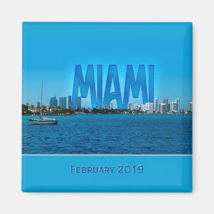 Miami Skyline (customizable) Magnet