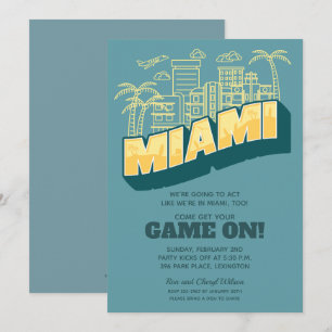 Miami Skyline Jeu Sur Les Invitations De Football