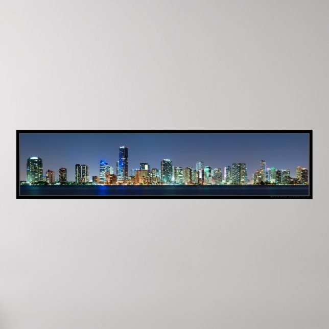 Miami Skyline Panorama Poster (Front)