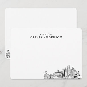 Miami Skyline Personalized Note Cards
