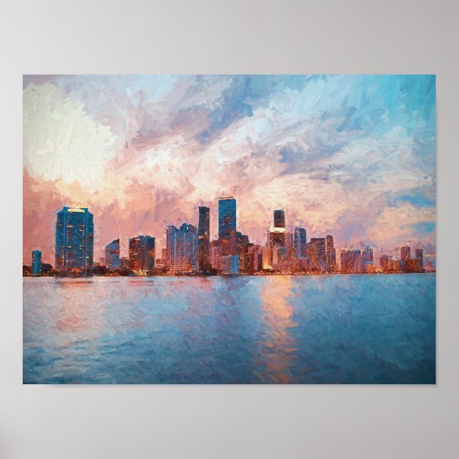 Miami Skyline Poster (Front)