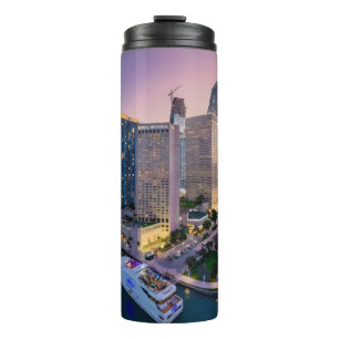 Miami Skyline Sunset with InterContinental Hotel  Thermal Tumbler