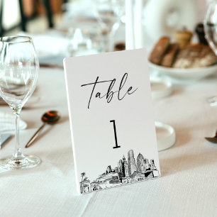 Miami Skyline Table Number 3.5x5 Card