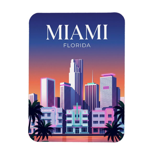 Miami Skyline USA Magnet (Vertical)