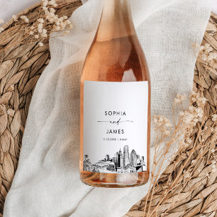 Miami Skyline Wine Label