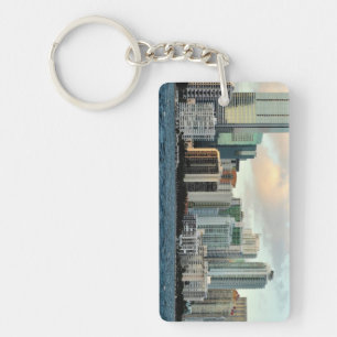Miami skyscrapers against wide clear sky keychain