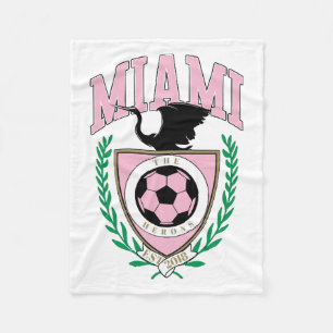 Miami Soccer Varsity Style  Fleece Blanket