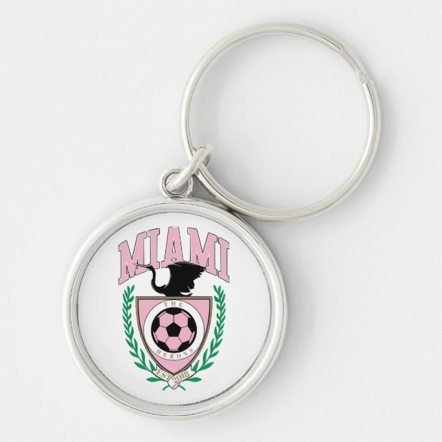 Miami Soccer Varsity Style  Keychain (Front)
