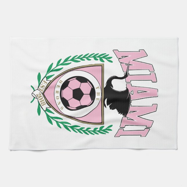Miami Soccer Varsity Style  Kitchen Towel (Horizontal)