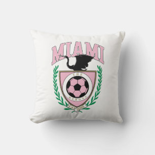 Miami Soccer Varsity Style  Throw Pillow