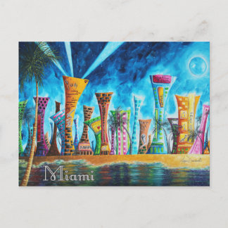 Miami South Beach Florida Pop Art Travel Carte pos