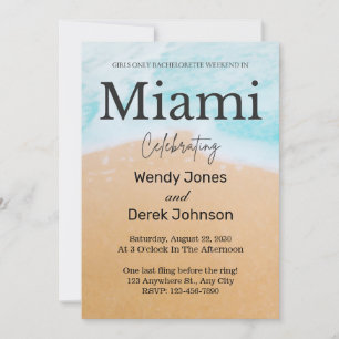Miami Summer Girls Weekend Bachelorette Party Invitation
