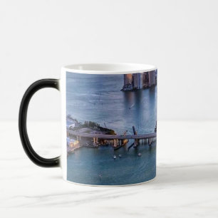 Miami Sunset Cruise Ship & Coastal Skyline Citysca Magic Mug