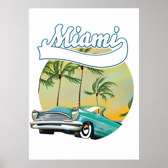 Miami Sunset logo Poster (Front)