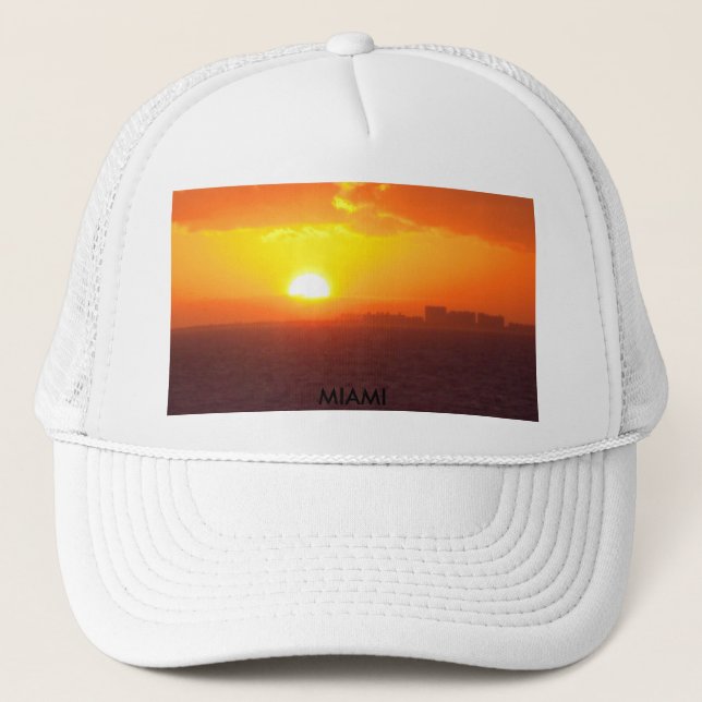MIAMI SUNSET TRUCKER HAT (Front)