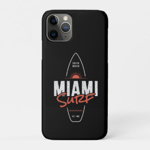 Miami Surf – Vintage Beach Sunset Surfboard Design iPhone 11 Pro Case