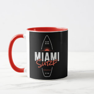 Miami Surf – Vintage Beach Sunset Surfboard Design Mug