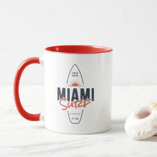 Miami Surf – Vintage Beach Sunset Surfboard Design Mug