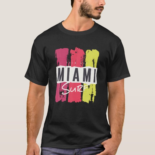 Miami Surfing T Shirt For Men Women Or Kids (Front)