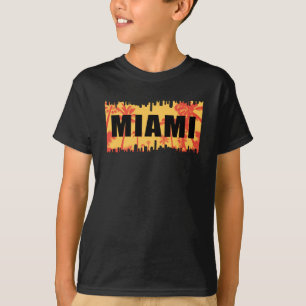 Miami USA City Cityscape Skyline Trip Funny Gift T-Shirt