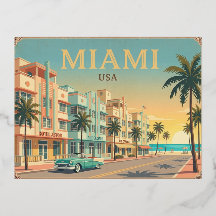Miami USA Vintage Travel Postcard