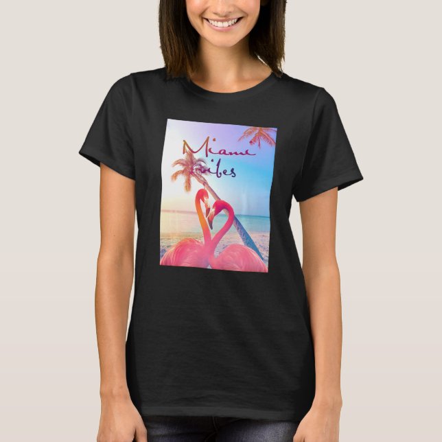Miami Vibes Graphic Tees Vibrant Summer Flamingo C (Front)