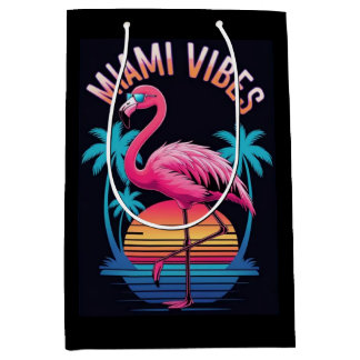 Miami Vibes Summer Flamingo Design-63454 Medium Gift Bag