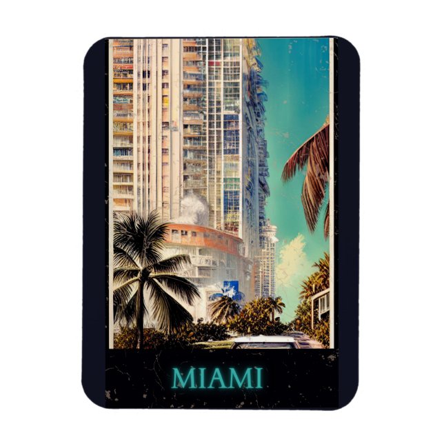 Miami vintage poster  magnet (Vertical)