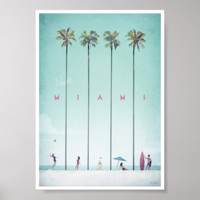 Miami Vintage Travel Poster (Front)