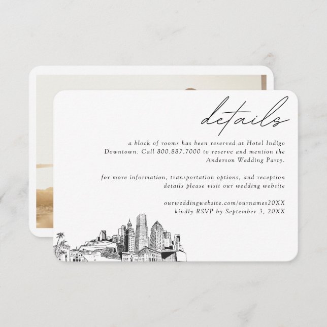 Miami Wedding Hotel Room Block Details Enclosure Card (Front/Back)