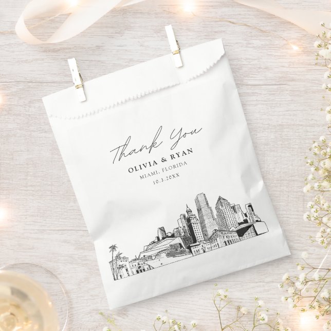 Miami Wedding Personalized Favour Bag  (Clipped)