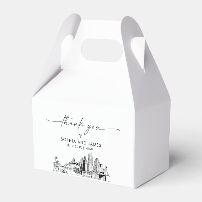 Miami Wedding Personalized Favour Box (Front Side)